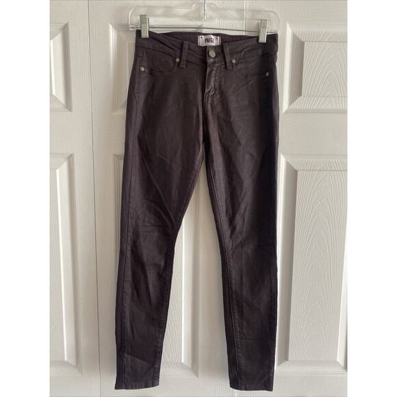 Paige Women's 26 Purple Verdugo Ankle Skinny Denim Pants Black Cherry Silk